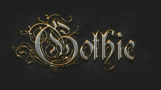 Gold black gothic logo 3d free wallpaper - medium preview image
