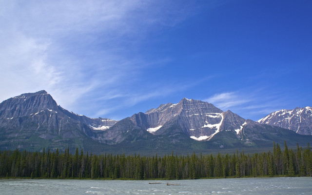 Mountain range lake trees pine free wallpaper - medium preview image