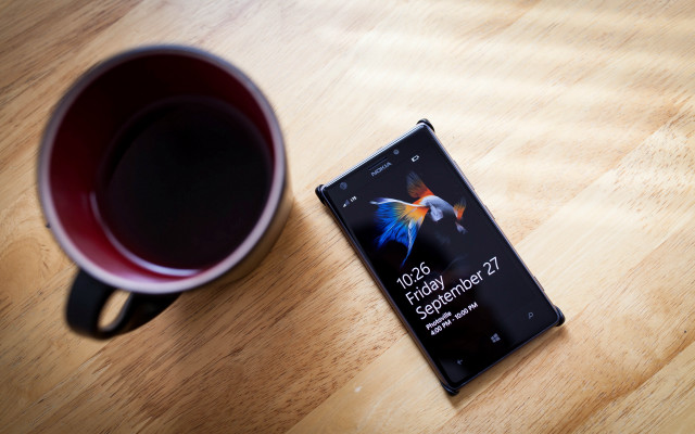 Coffee cellphone wooden table abidin free wallpaper - medium preview image