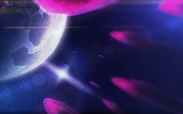 Blue pink space planet star free wallpaper for desktop - medium preview image