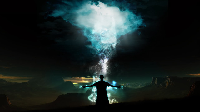 Man field sky smoke head free wallpaper - medium preview image