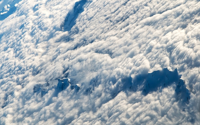 Mountain range airplane wing clouds free wallpaper - medium preview image
