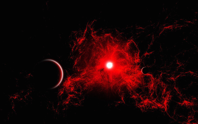 Red moon autumn night starry free wallpaper - medium preview image