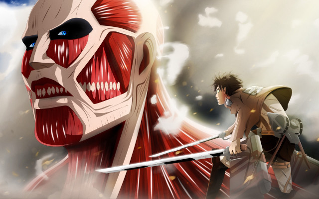 Man sword giant head eren free wallpaper - medium preview image