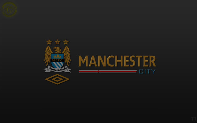 Manchester city logo black background free wallpaper - medium preview image