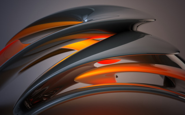 Metal flames abstract sculpture shiny free wallpaper - medium preview image