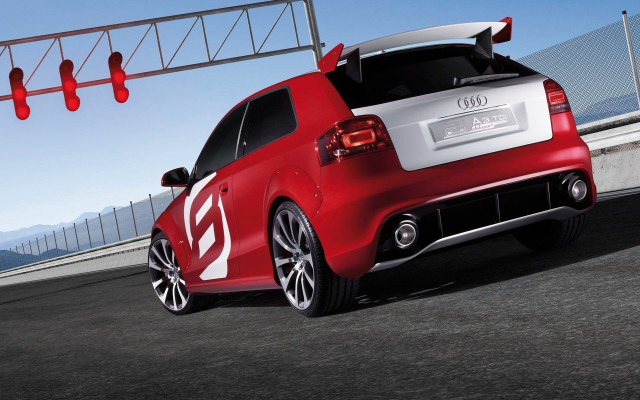 Red white car driving traffic free wallpaper - medium preview image