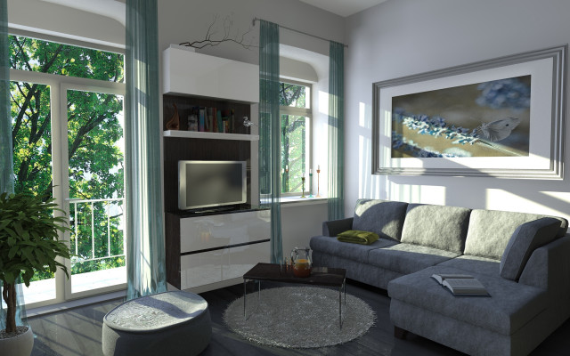 Living room couch chair tv free wallpaper - medium preview image