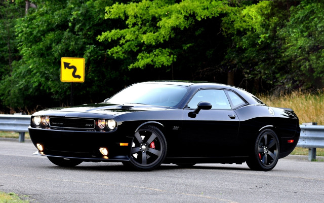 Black car driving forest yellow free wallpaper - medium preview image