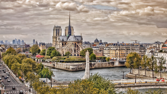 City river bridge large building free wallpaper - medium preview image