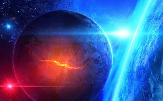 Space station space aurora moon free wallpaper - medium preview image