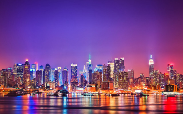 Tokyo skyline night cityscape reflection free wallpaper - medium preview image