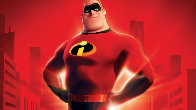 Cartoon character red background city free wallpaper - medium preview image