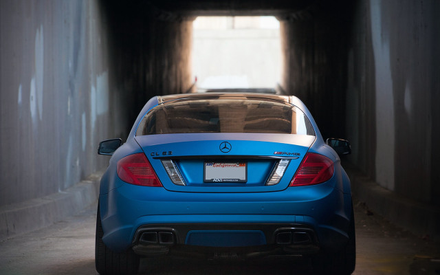 Blue car tunnel hood back free wallpaper - medium preview image