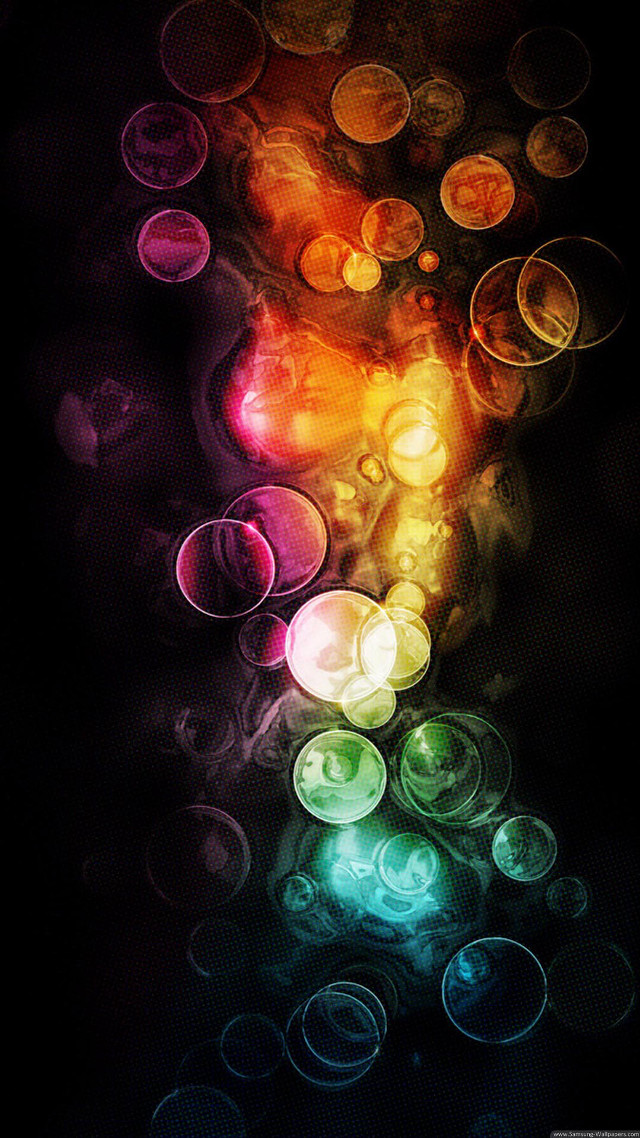 Colorful circles black background white free wallpaper - medium preview image