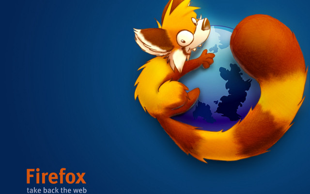 Cartoon fox hugging globe firefox free wallpaper - medium preview image