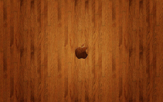 Apple logo wooden surface floor free wallpaper - medium preview image