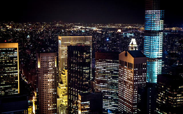 City lights clock tower night free wallpaper - medium preview image