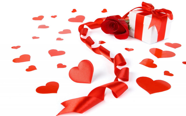 Red ribbon gift box rose free wallpaper - medium preview image