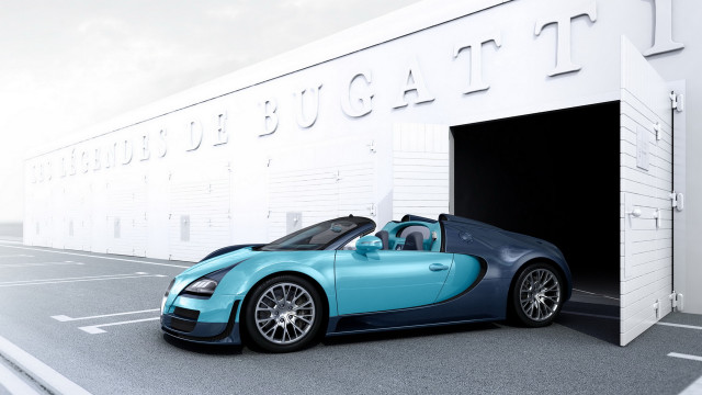 Blue bugatti parking lot white #2 free wallpaper - medium preview image