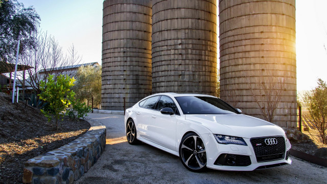 White car silo sky 3D free wallpaper - medium preview image