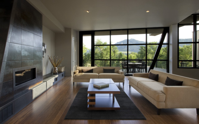 Living room mountains modern digital #2 free wallpaper - medium preview image
