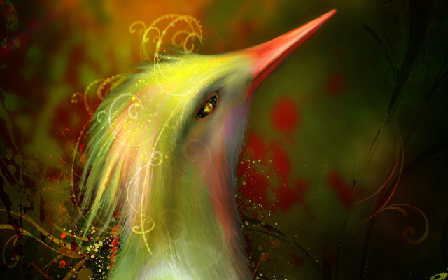 Bird red yellow green christmas free wallpaper - medium preview image