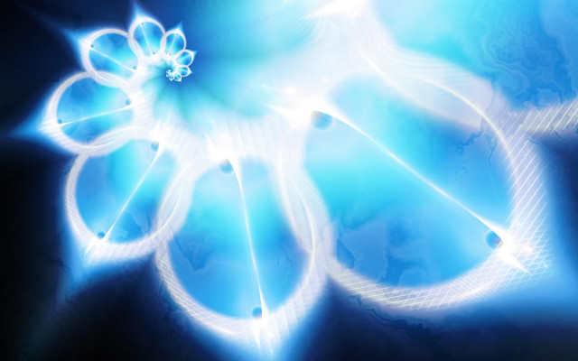 Blue flower hologram energy glow free wallpaper - medium preview image