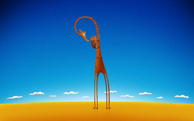 Giraffe longneck longtail string desert free wallpaper - medium preview image