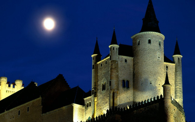 Castle moon night gothic architecture free wallpaper - medium preview image