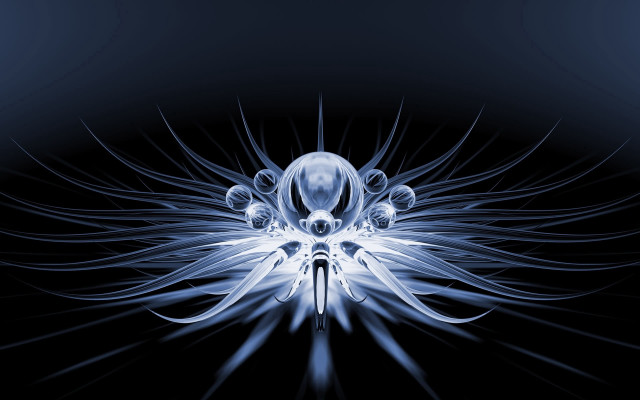Flower bio mech mandelbrot raytraced free wallpaper - medium preview image