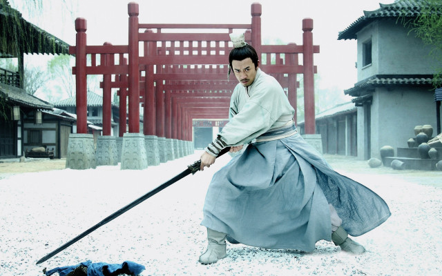 Kimono sword man redgate mattepainting free wallpaper - medium preview image