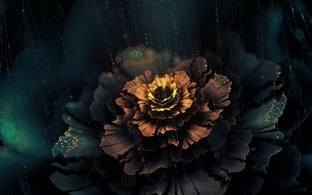 Large flower yellow center dark free wallpaper - medium preview image