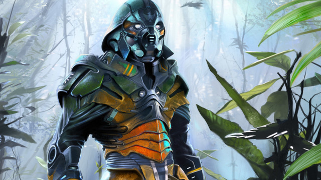 Suit man forest sword bird free wallpaper - medium preview image