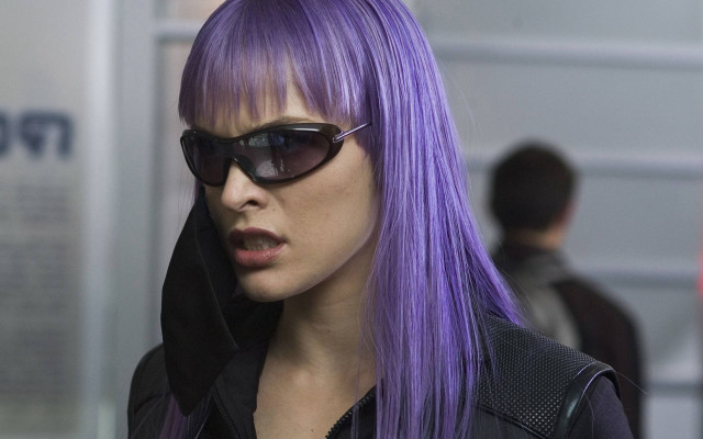 Purple hair woman cosplay sunglasses free wallpaper - medium preview image