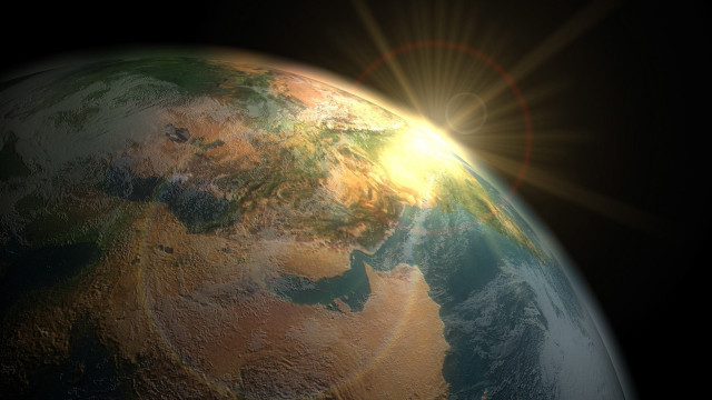 Sun earth space light matte free wallpaper - medium preview image