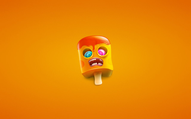 Popsicle face yellow red blue free wallpaper - medium preview image