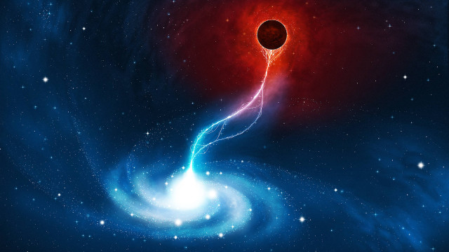Blackhole blue spiral red center free wallpaper - medium preview image