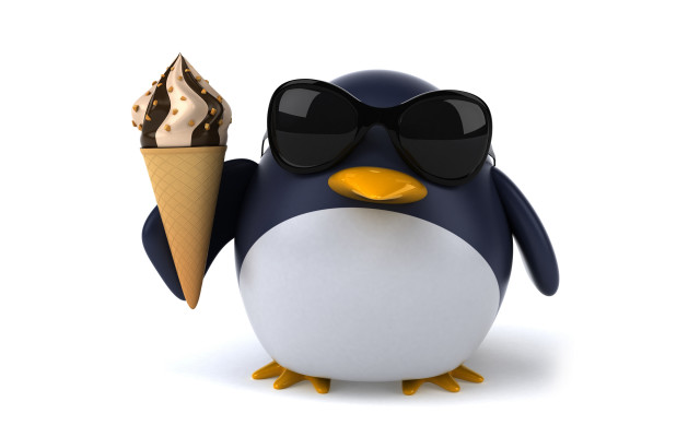 Penguin sunglasses icecream sundae 3d free wallpaper - medium preview image