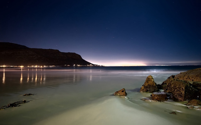 Beach rocks night sky water #3 free wallpaper - medium preview image
