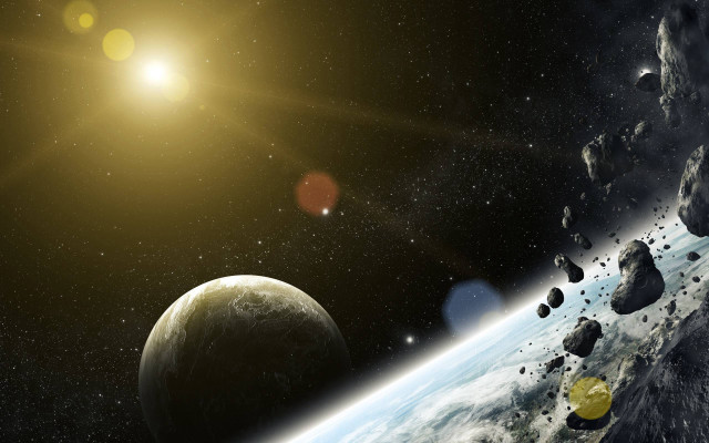 Space planet star sky sunset free wallpaper - medium preview image