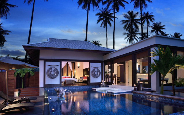 Luxury pool house patio lounge free wallpaper - medium preview image