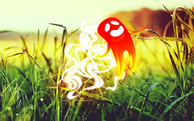 Toy ghost bamboo forest glowing free wallpaper - medium preview image