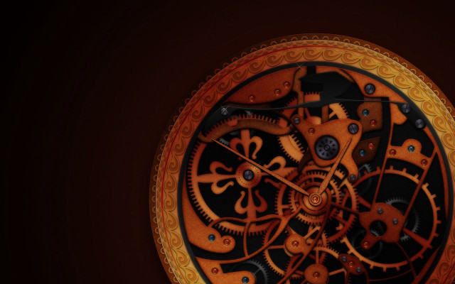 Clock gears gold frame steampunk free wallpaper - medium preview image
