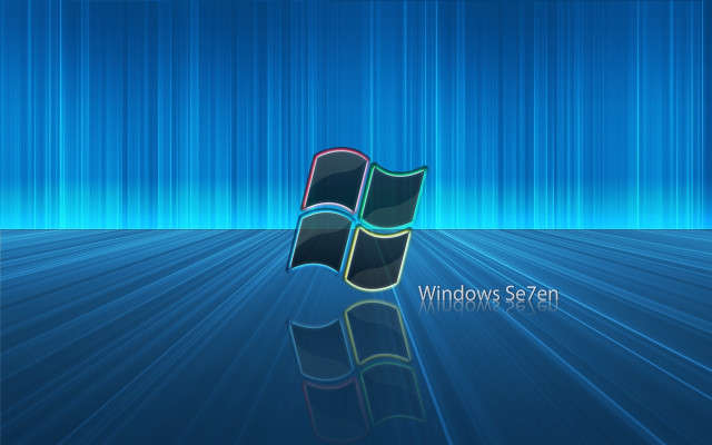Blue background windows logo reflection free wallpaper - medium preview image