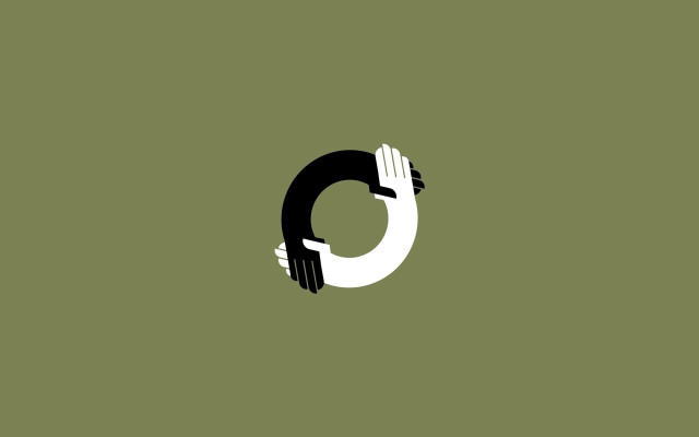 Hand circle green white black free wallpaper - medium preview image