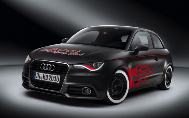 Black car red lettering backlight free wallpaper - medium preview image