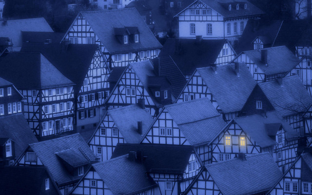 Cityscape clock tower night berndfasching free wallpaper - medium preview image