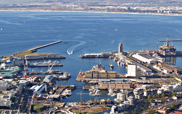 Harbor boats buildings cityscape water free wallpaper - medium preview image