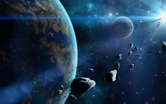 Space rocks large planet star free wallpaper - medium preview image